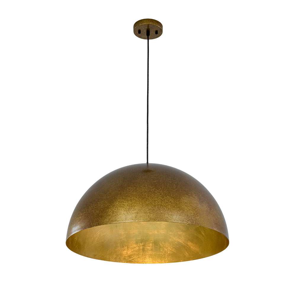 Gloruvux Oversized Antique Dark Rust Metal Pendant Light