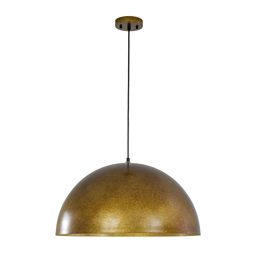Gloruvux Oversized Antique Dark Rust Metal Pendant Light
