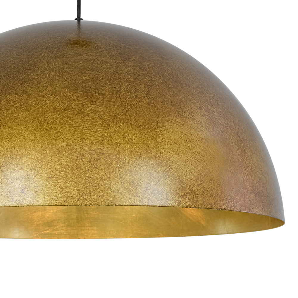 Gloruvux Oversized Antique Dark Rust Metal Pendant Light