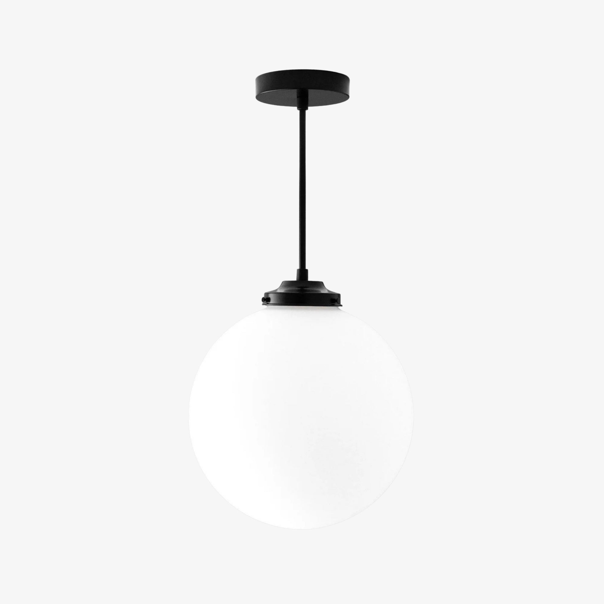 Pearl White Brass Globe Ceiling Light  Contemporary
