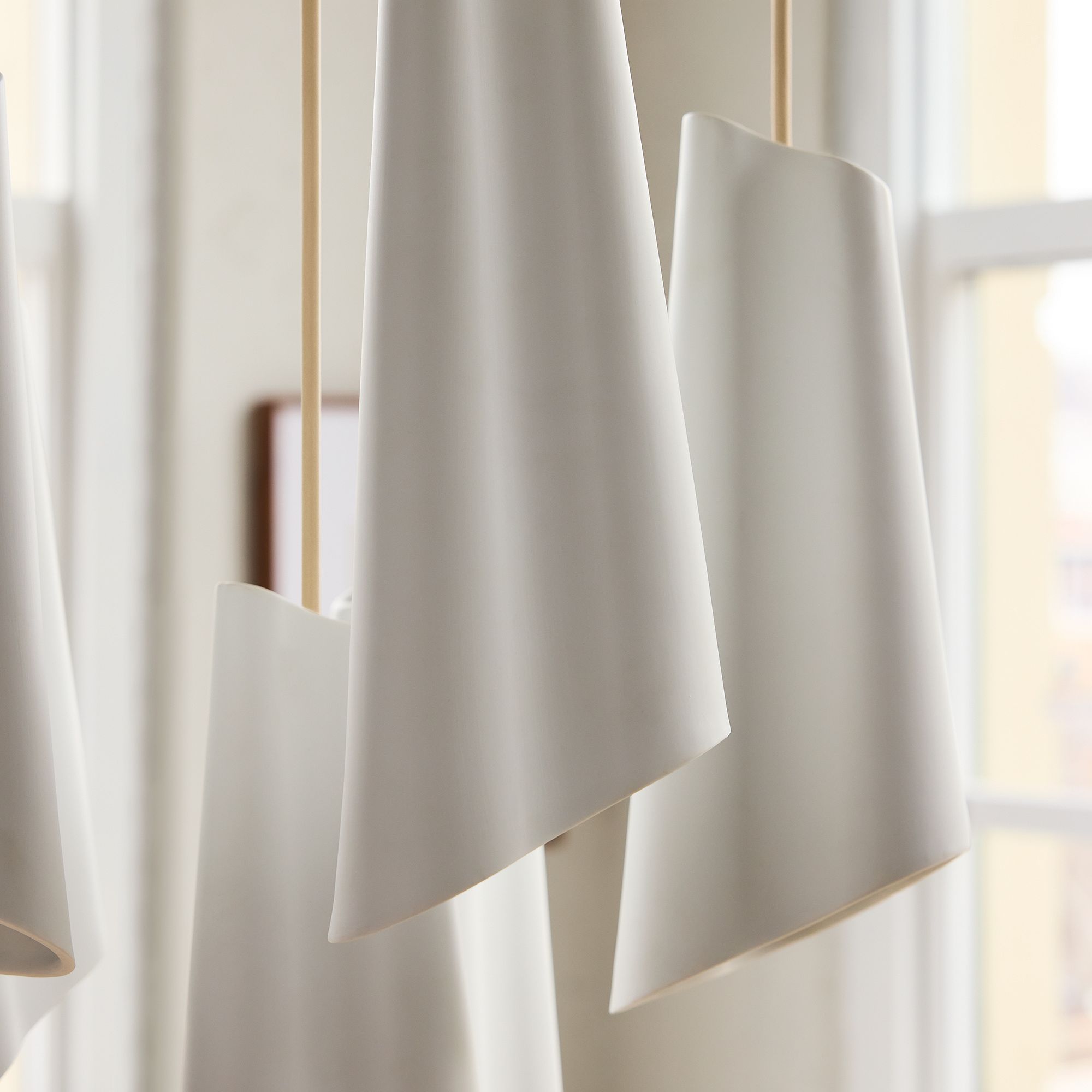 Slant Ceramic Multi-Light Pendant Light