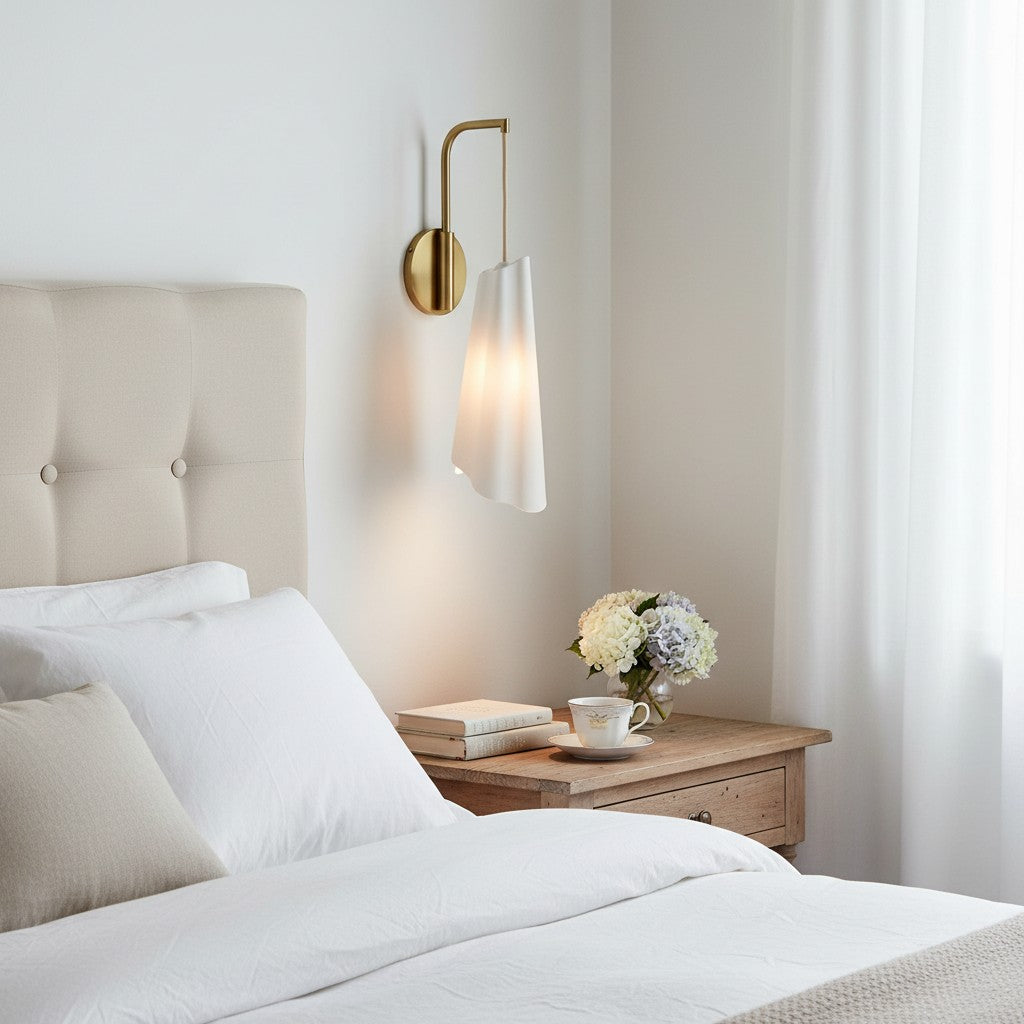 Slant Vintage Ceramic Wall Sconce Modern Brass Living Room