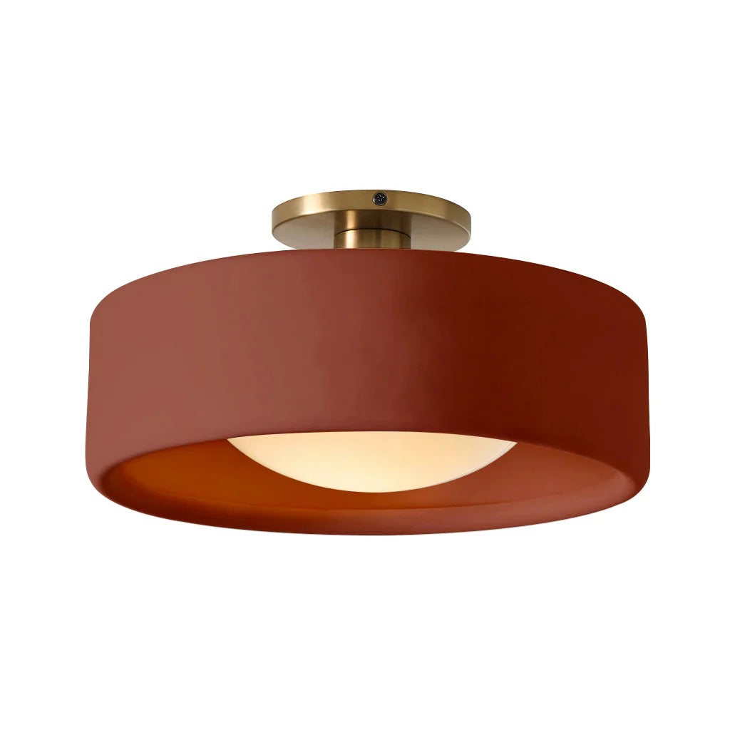 Kiln Porcelain Drum Ceiling Light