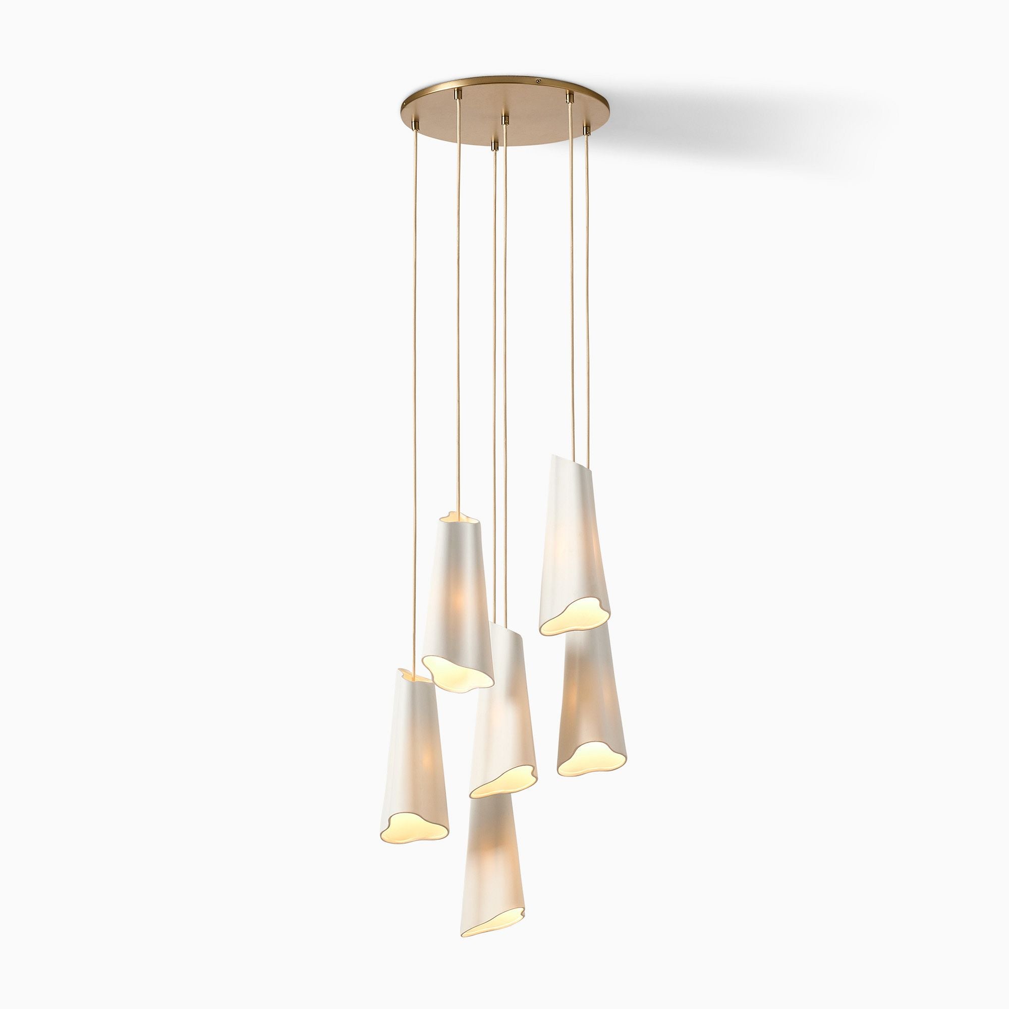 Slant Ceramic Multi-Light Pendant Light