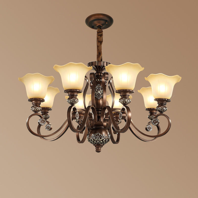 Arisha Retro Flower Pendant Light Metal Glass Living Room Bedroom - Letslighting