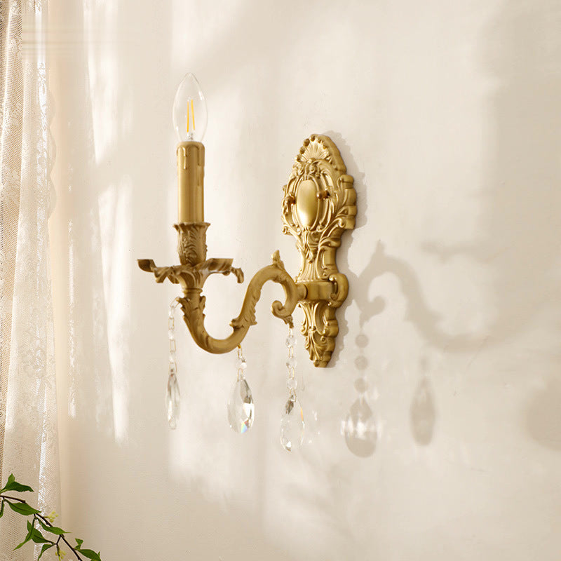 Silva Vintage Luxury LED Wall Light Metal Crystal Living Room Hallway - Letslighting