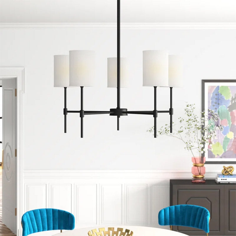 Silva Modern LED Chandelier Metal Fabric Bedroom Living Room - Letslighting
