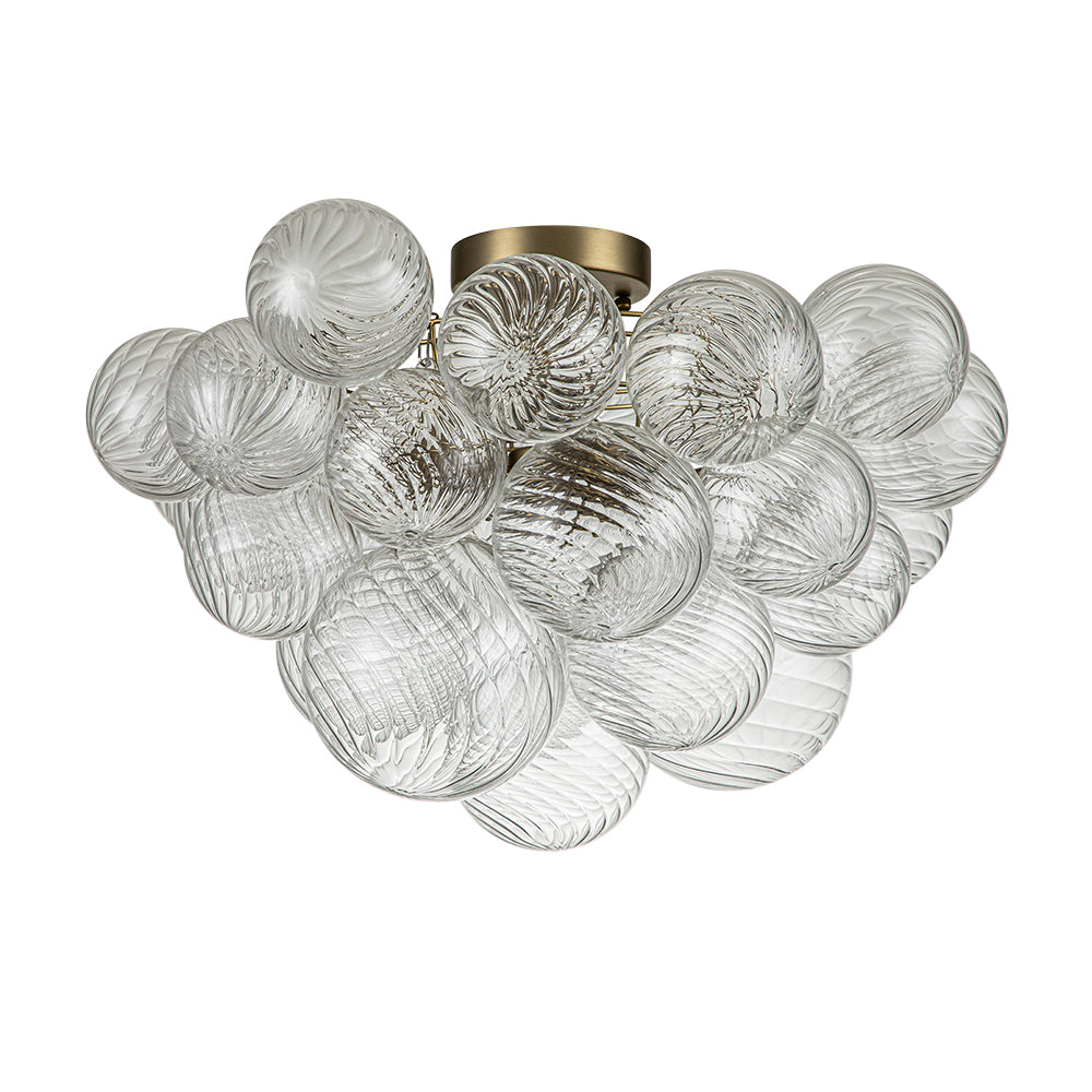 Elmyst Bubble Glass Semi Flush Chandelier - Lamp Copper