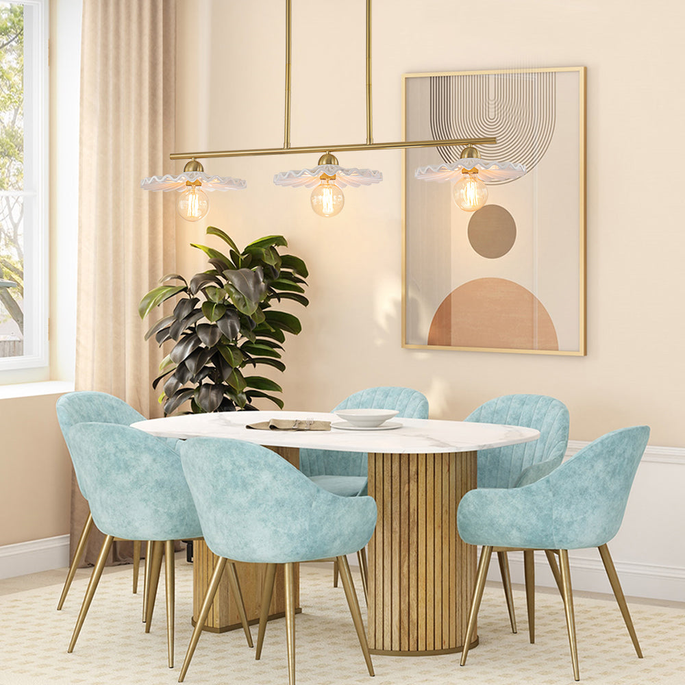 Glorulix Creamy Ceramic Linear Metal Pendant Light