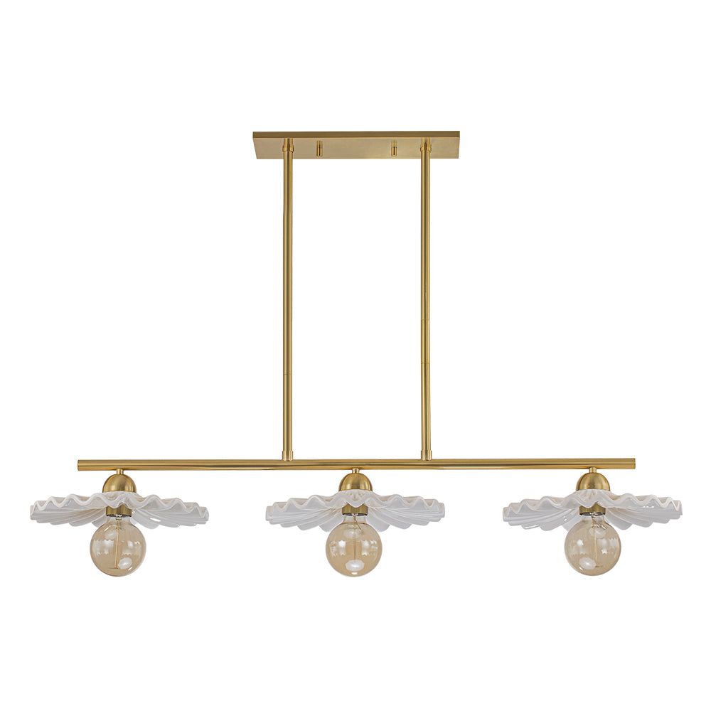 Glorulix Creamy Ceramic Linear Metal Pendant Light