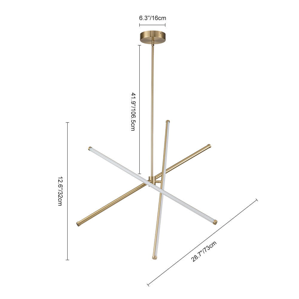 Jarnsid Modern Sputnik Metal Chandelier - Lamp Copper