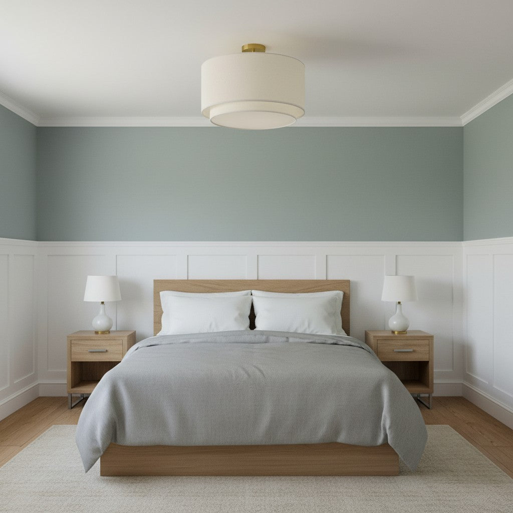 Rowan Fabric Contemporary Flush Mount Ceiling Light Hallway