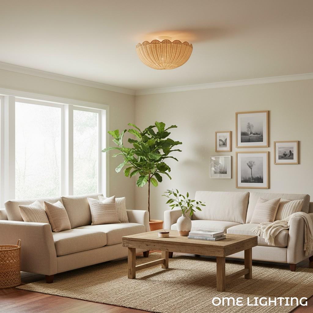 Fungi Celling Light Rattan&Metal
