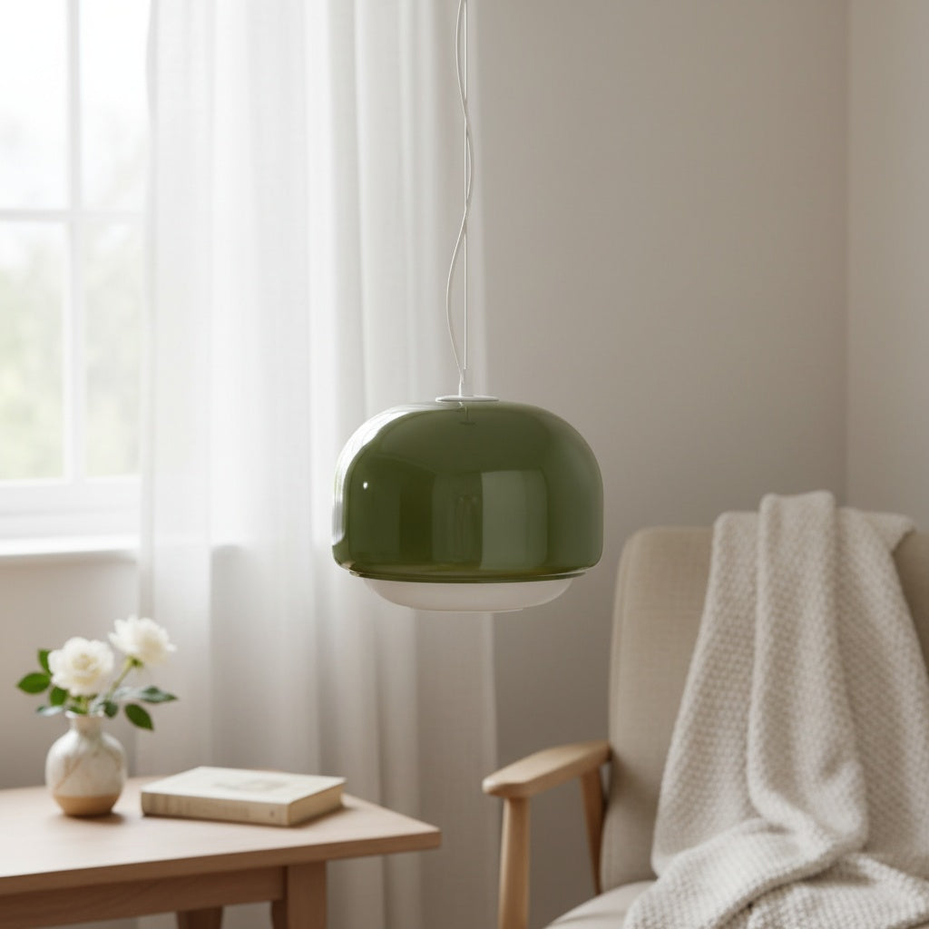 Orbit Modern Mushroom Pendant Light Colored Glass