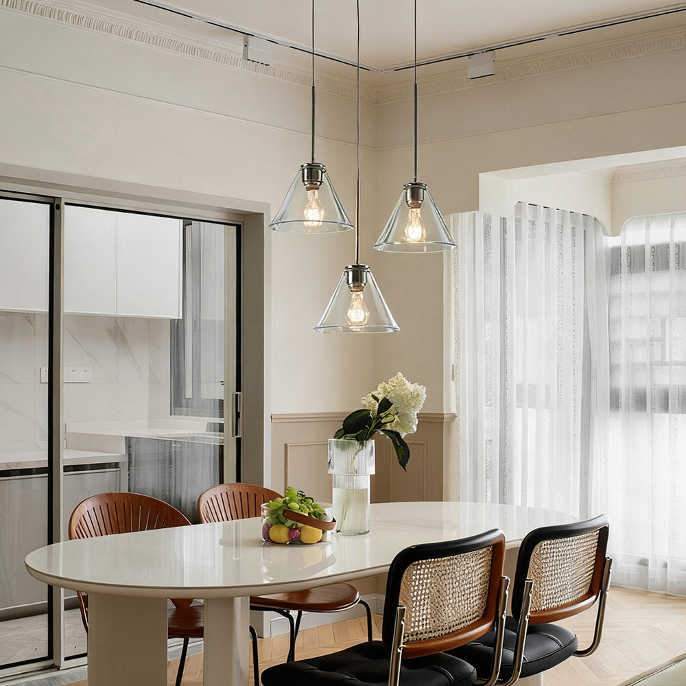 Cone 3-Light Brass Chandelier