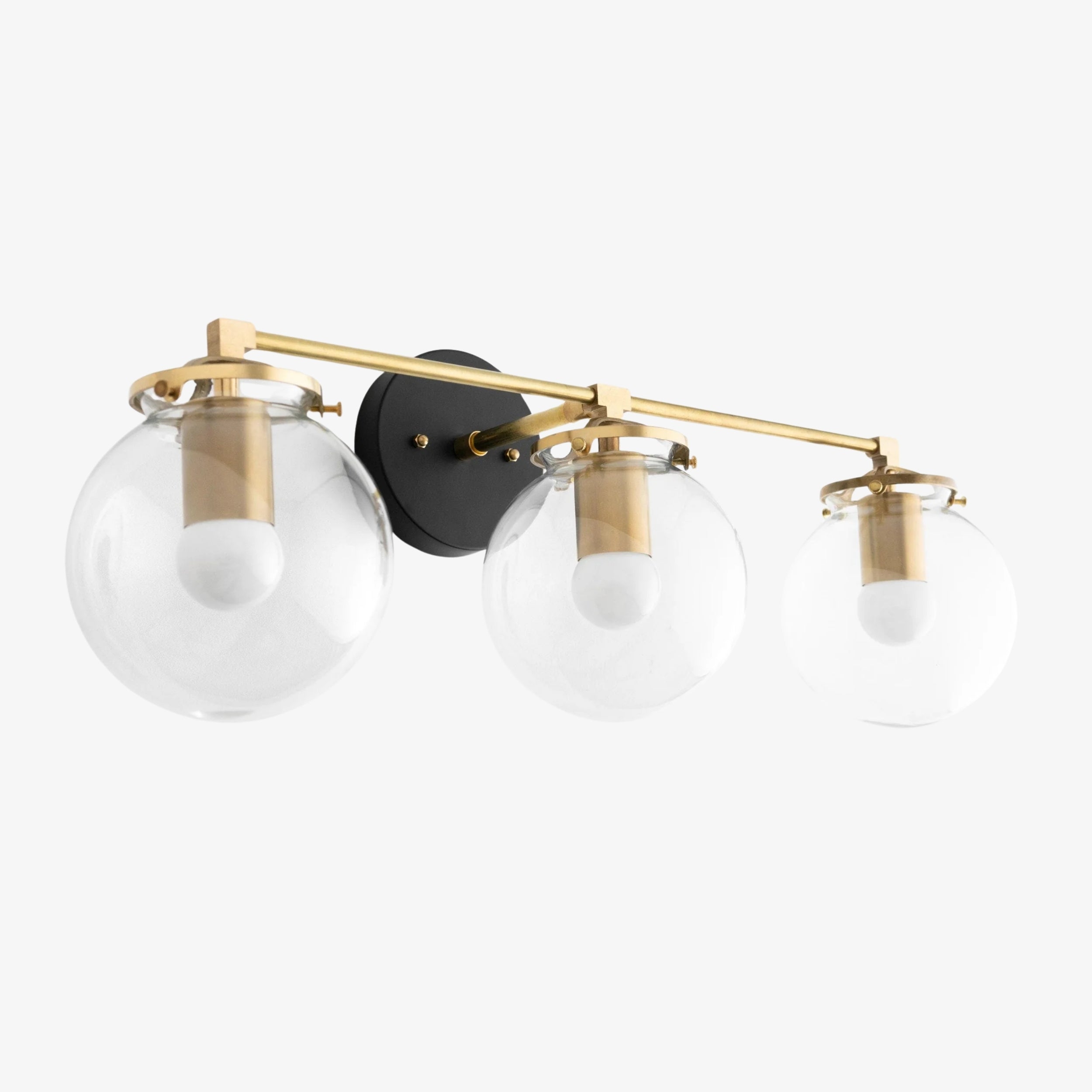 Pearl Clear Glass 3-Light Wall Sconce For Bathroom