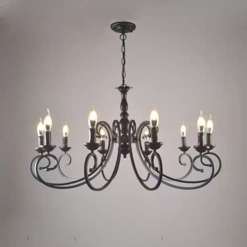 Silva Creative Retro Candle Chandelier Metal Bedroom - Letslighting