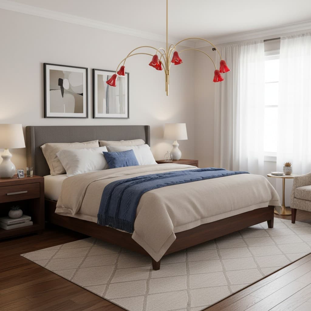 Musa Arched Arm Floral Chandelier Romantic Bedroom