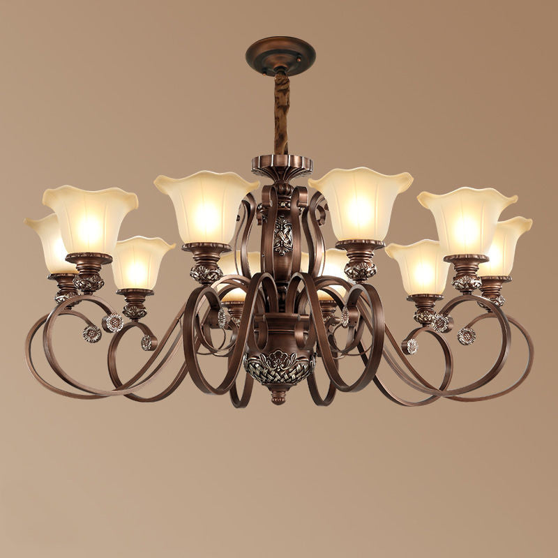 Arisha Retro Flower Pendant Light Metal Glass Living Room Bedroom - Letslighting