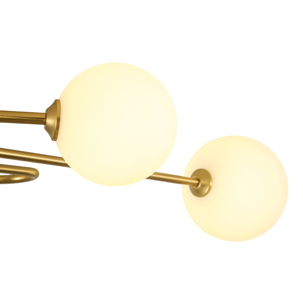Xenuvyt Frosted Globe Linear Sputnik Glass Semi Flush Mount Ceiling Light