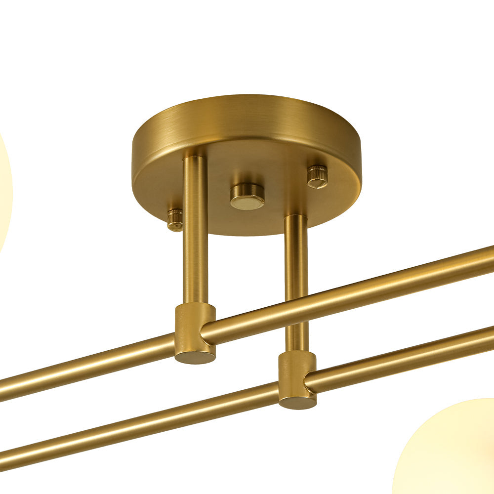 Xenuvyt Frosted Globe Linear Sputnik Glass Semi Flush Mount Ceiling Light