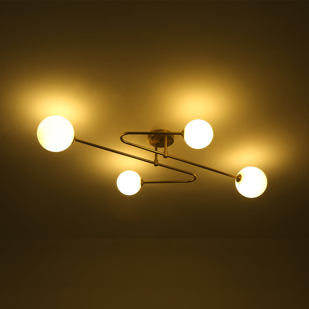 Xenuvyt Frosted Globe Linear Sputnik Glass Semi Flush Mount Ceiling Light