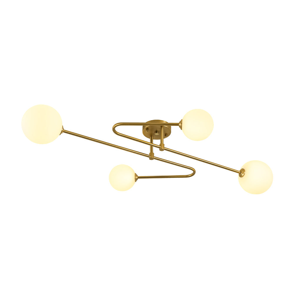 Xenuvyt Frosted Globe Linear Sputnik Glass Semi Flush Mount Ceiling Light