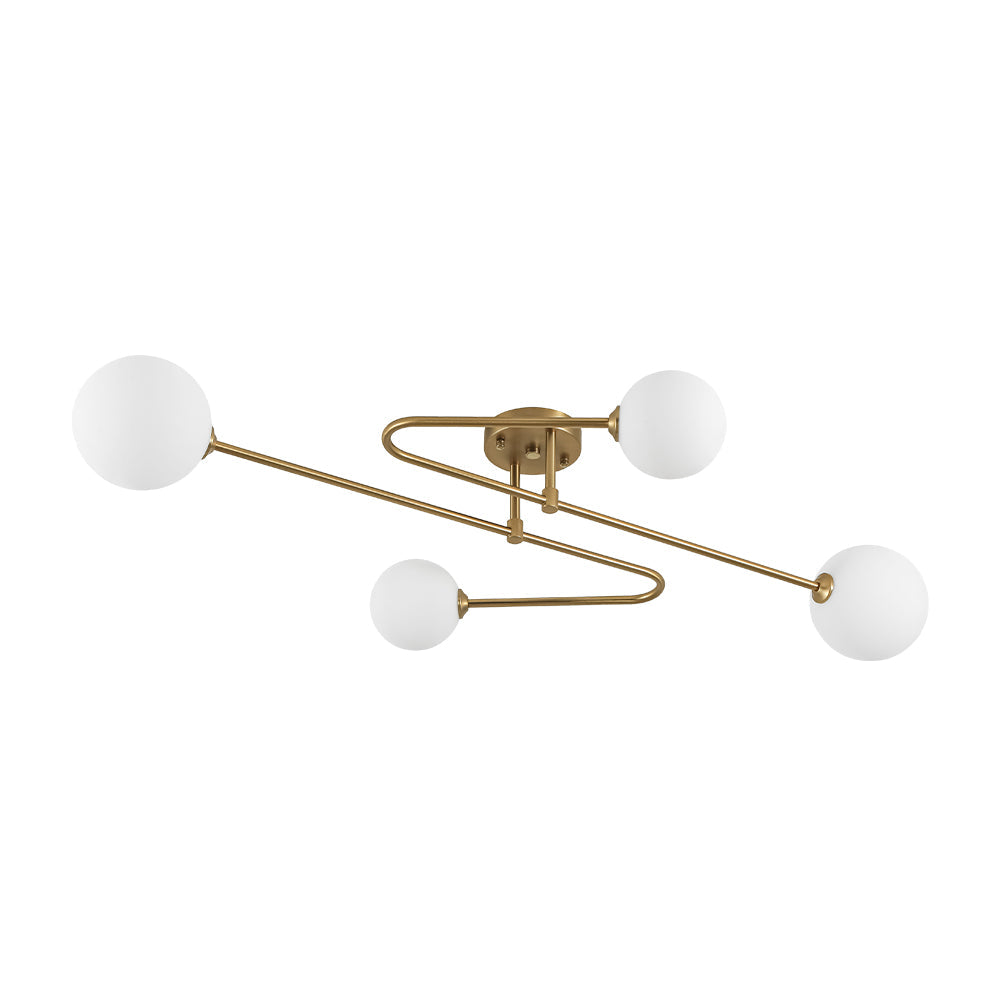 Xenuvyt Frosted Globe Linear Sputnik Glass Semi Flush Mount Ceiling Light