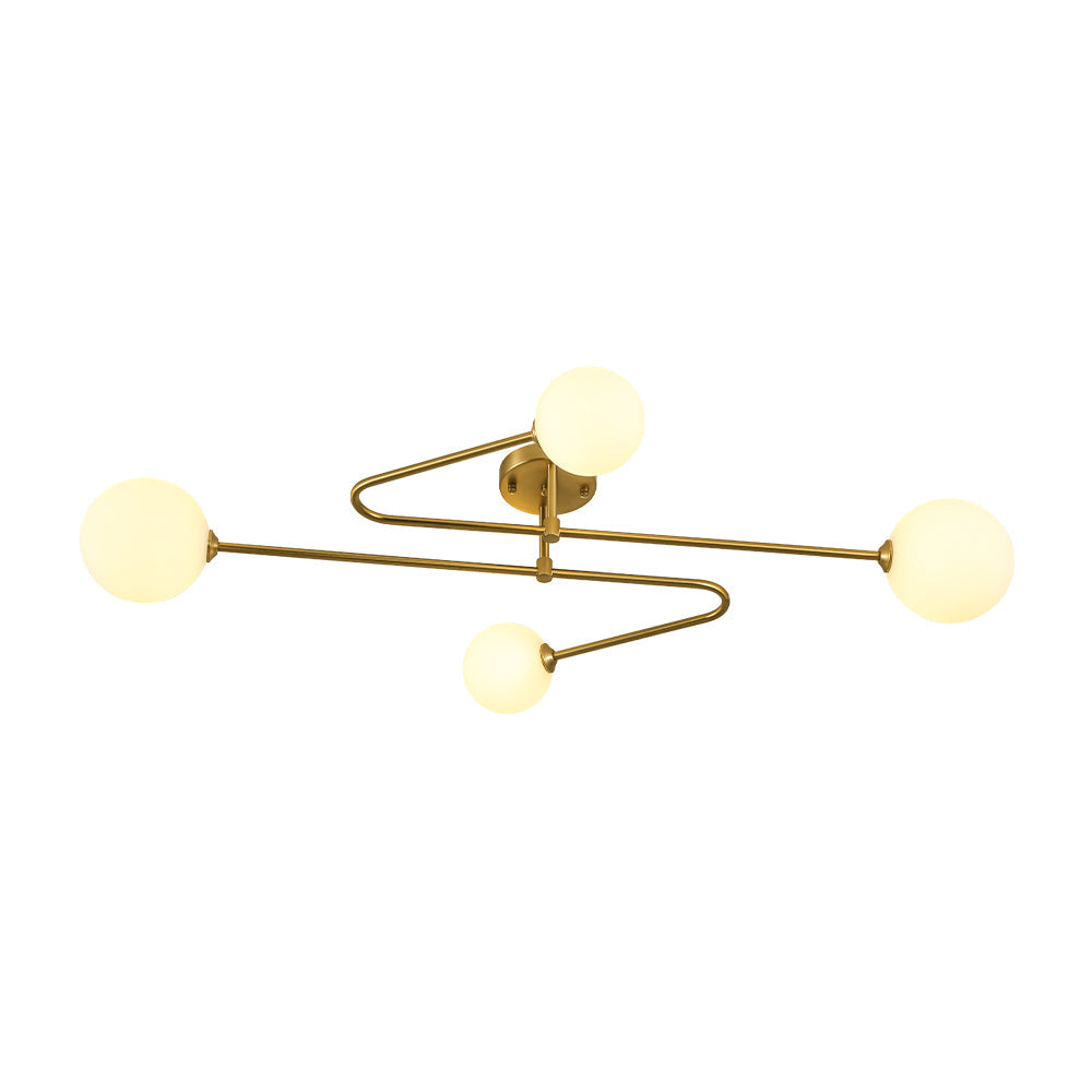 Xenuvyt Frosted Globe Linear Sputnik Glass Semi Flush Mount Ceiling Light