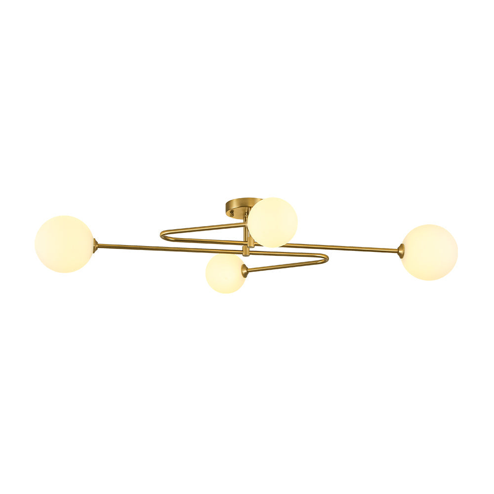 Xenuvyt Frosted Globe Linear Sputnik Glass Semi Flush Mount Ceiling Light