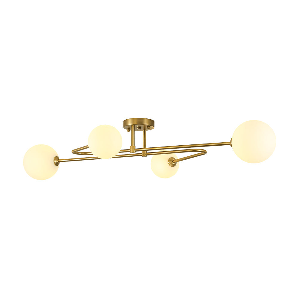Xenuvyt Frosted Globe Linear Sputnik Glass Semi Flush Mount Ceiling Light