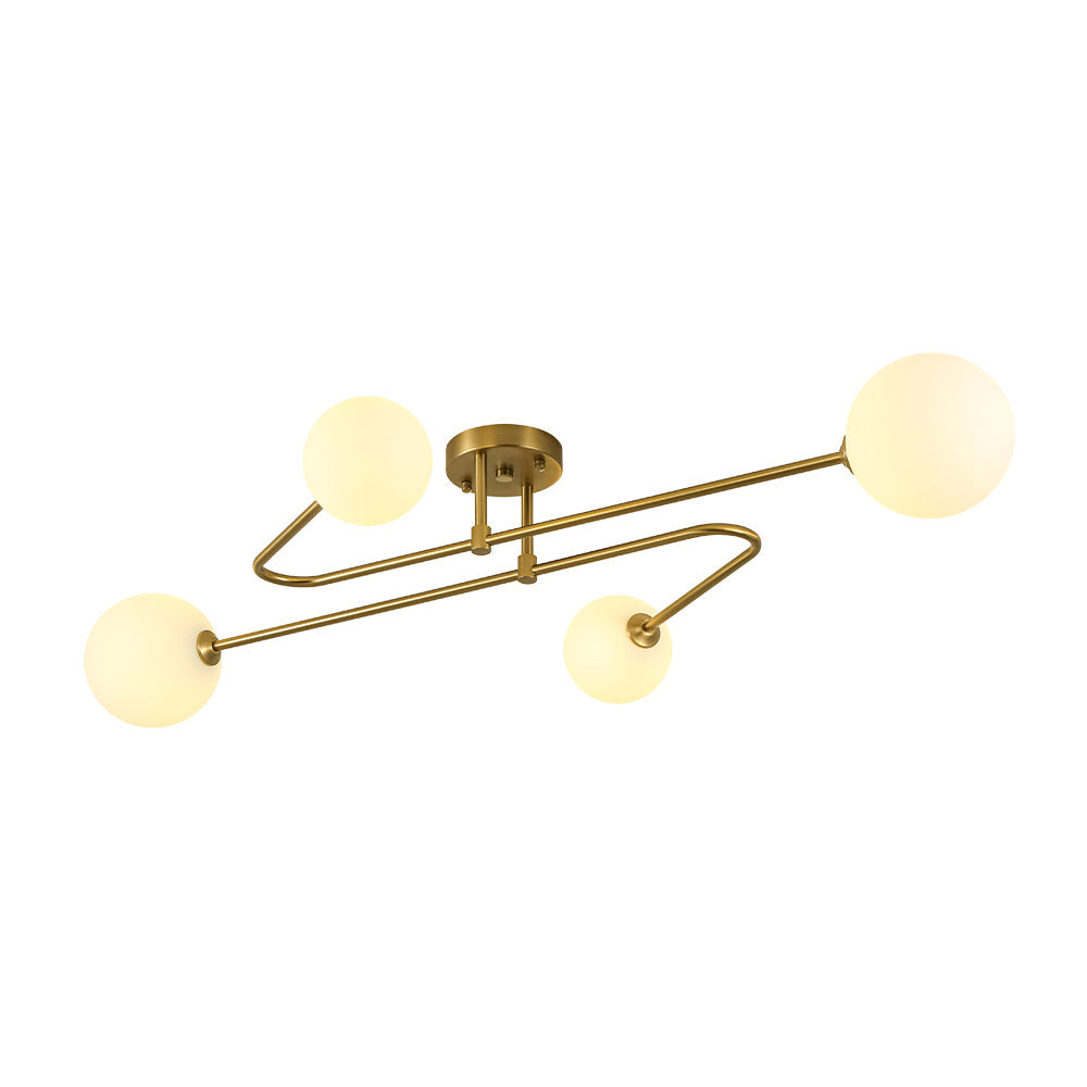 Xenuvyt Frosted Globe Linear Sputnik Glass Semi Flush Mount Ceiling Light