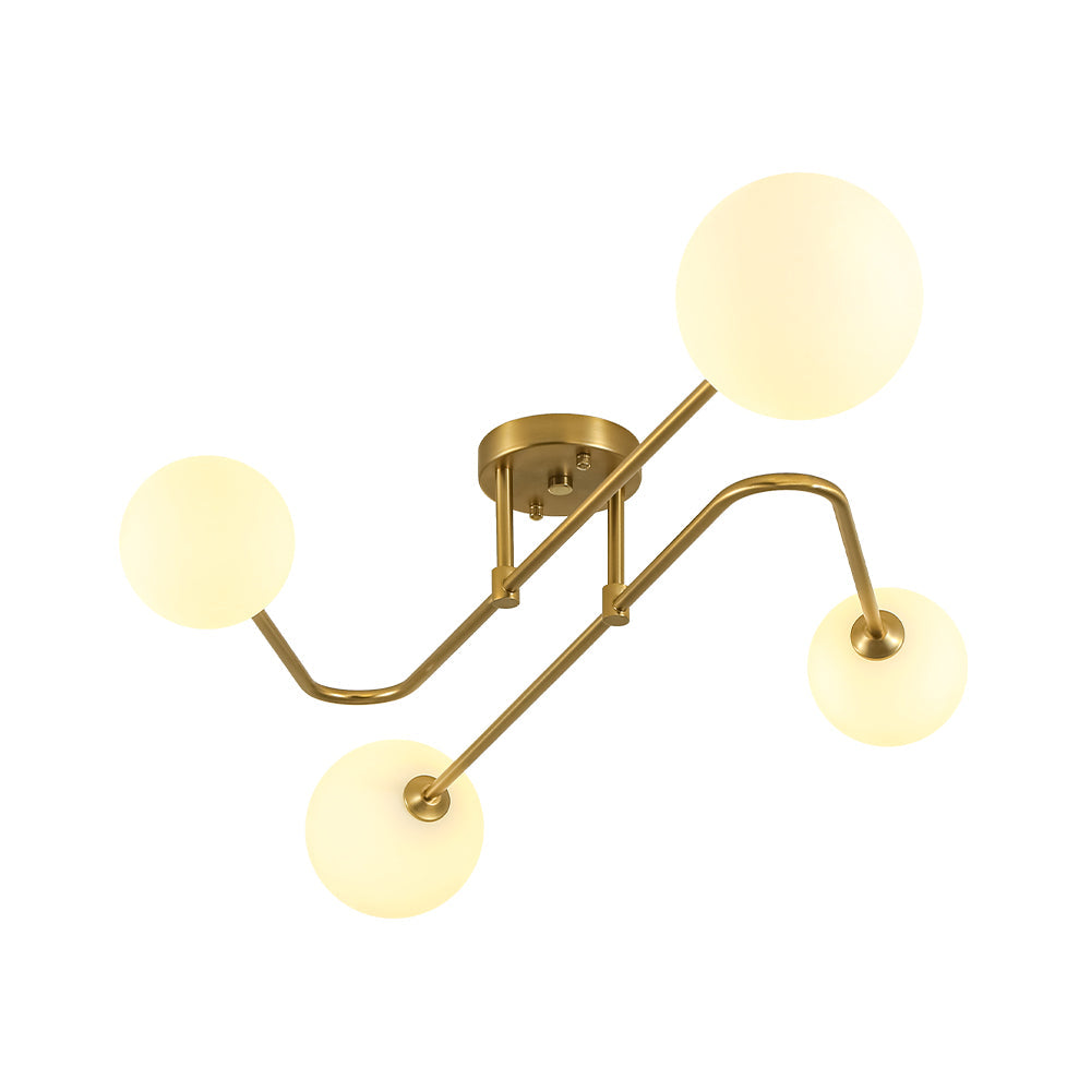 Xenuvyt Frosted Globe Linear Sputnik Glass Semi Flush Mount Ceiling Light
