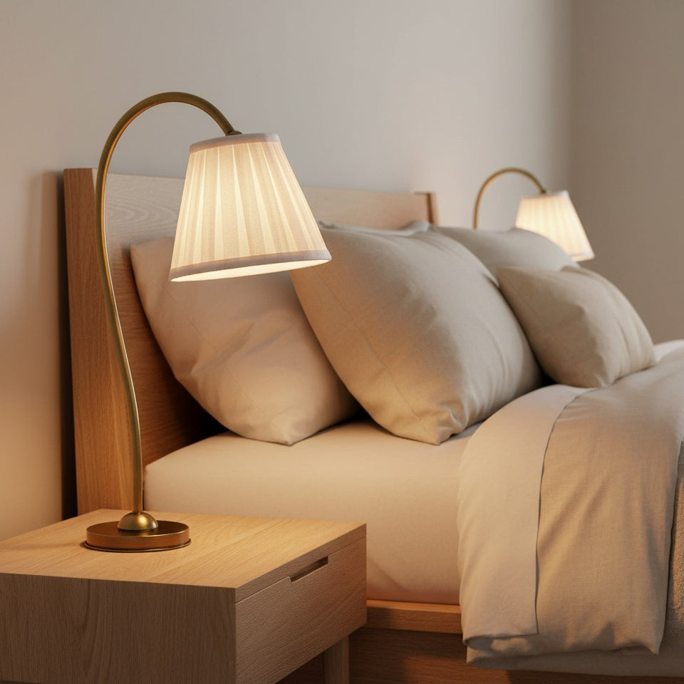 Grace Brass Linen Shade Table Lamp