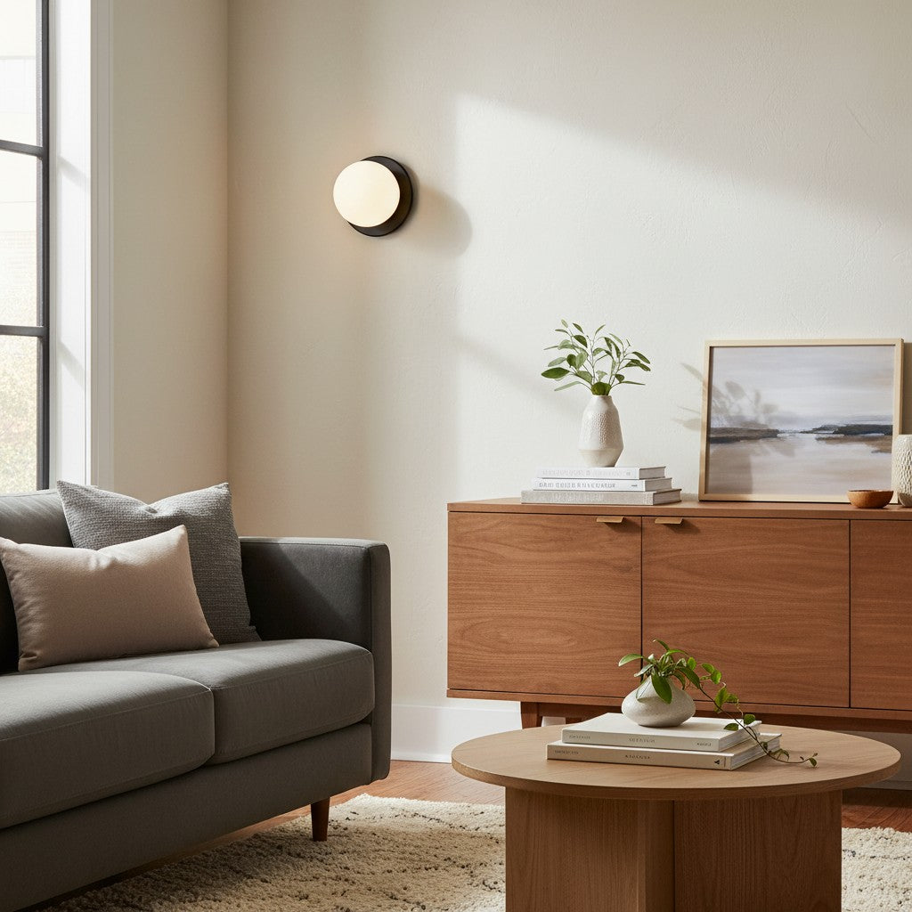 Pearl Milk Glass Modern Globe Wall Sconce