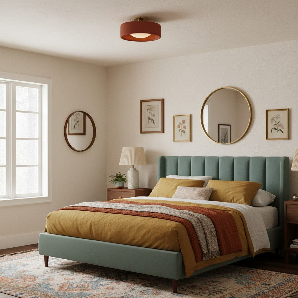 Kiln Porcelain Drum Ceiling Light