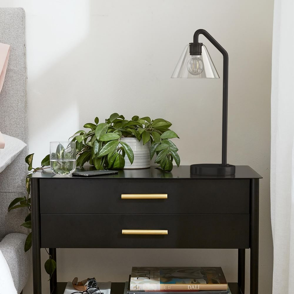 Cone Table Lamp Modern Milk Glass Desk