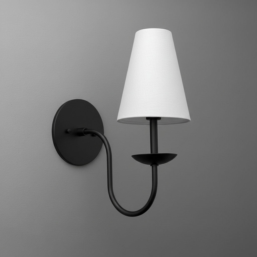 Disc Classic Wall Sconce White Linen Hallways