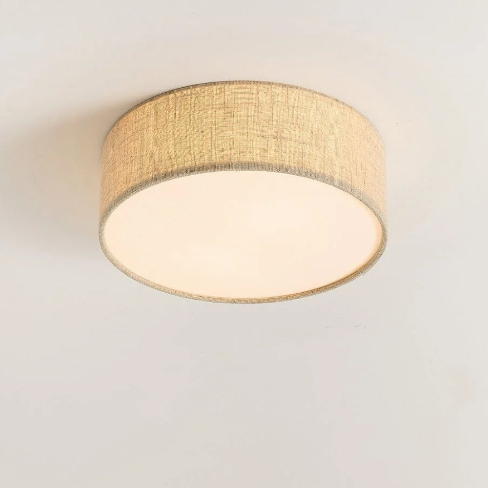 Linen Drum Ceiling Light Modern Bedroom