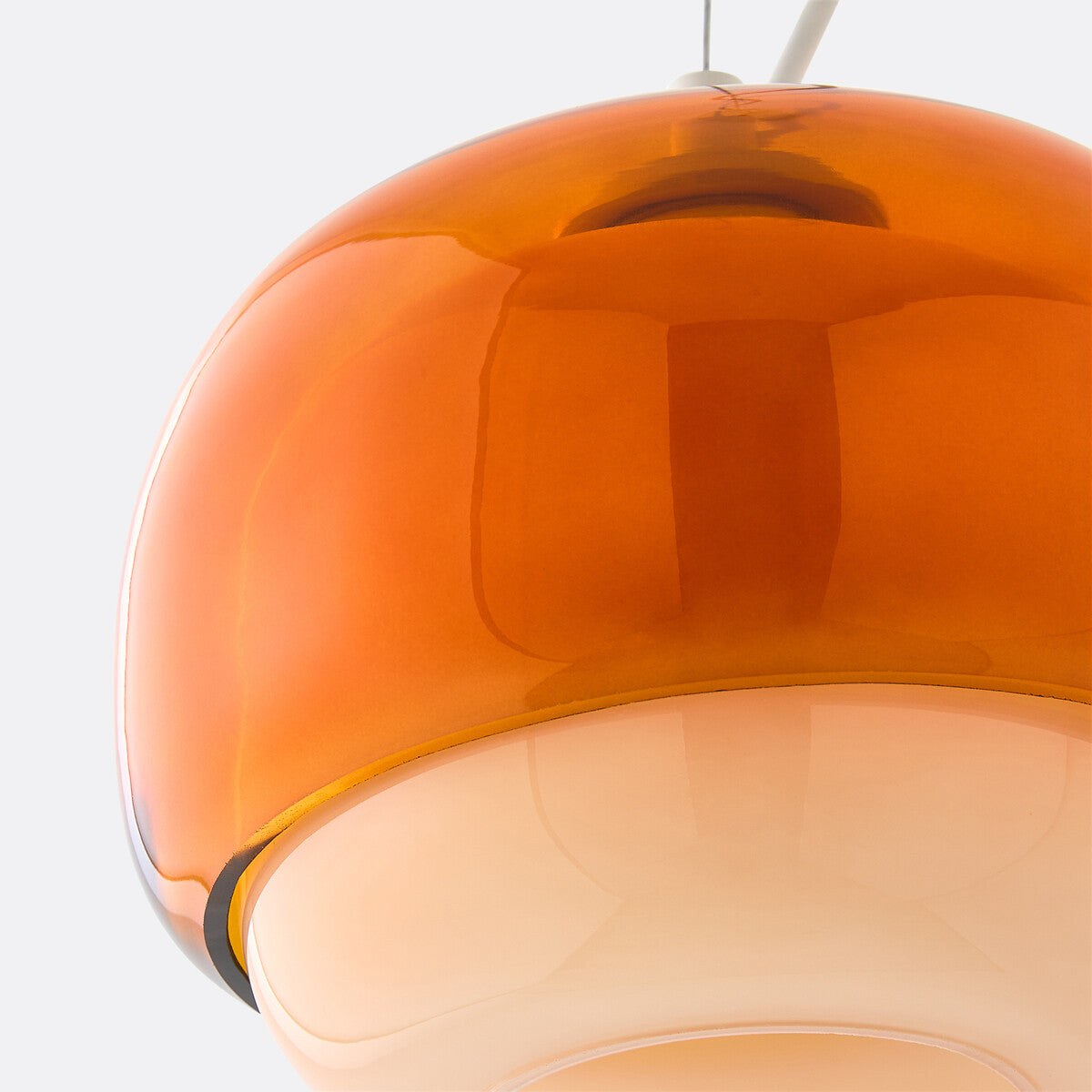 Orbit Modern Mushroom Pendant Light Colored Glass