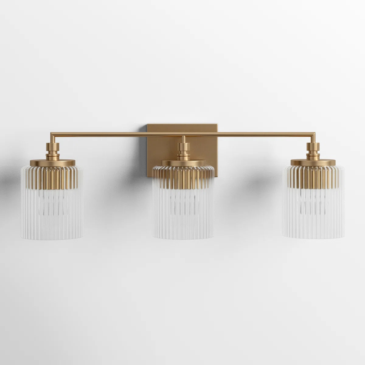 Haze 3-Light Ribbed Glass Wall Sconce