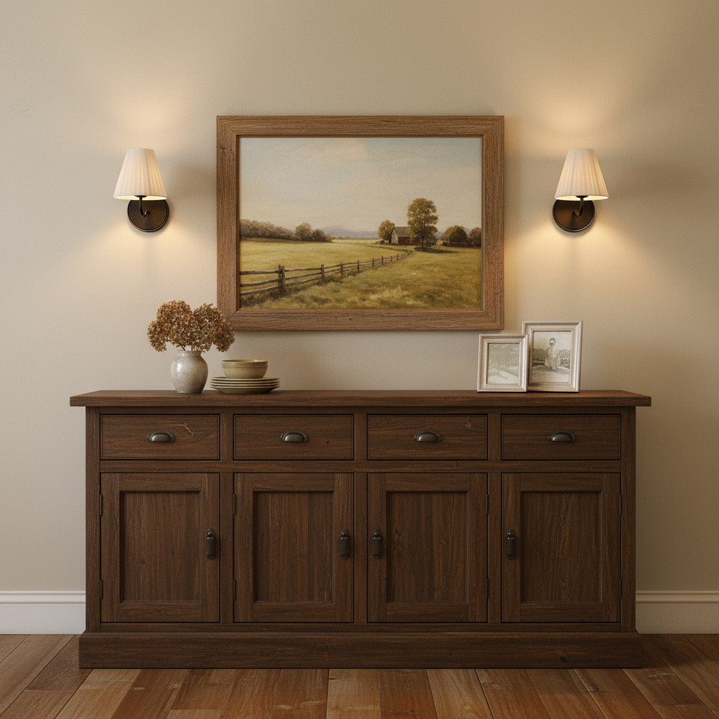 Lithe Wall Light with Linen Fabric Shade Hallway