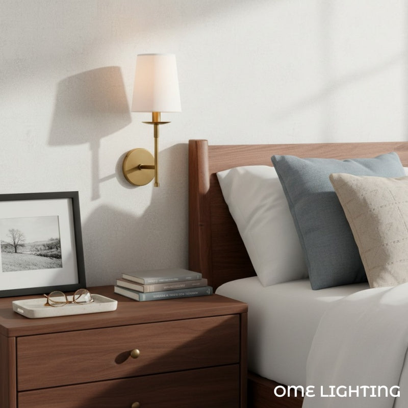 Lodge Brass Fabric Wall Light