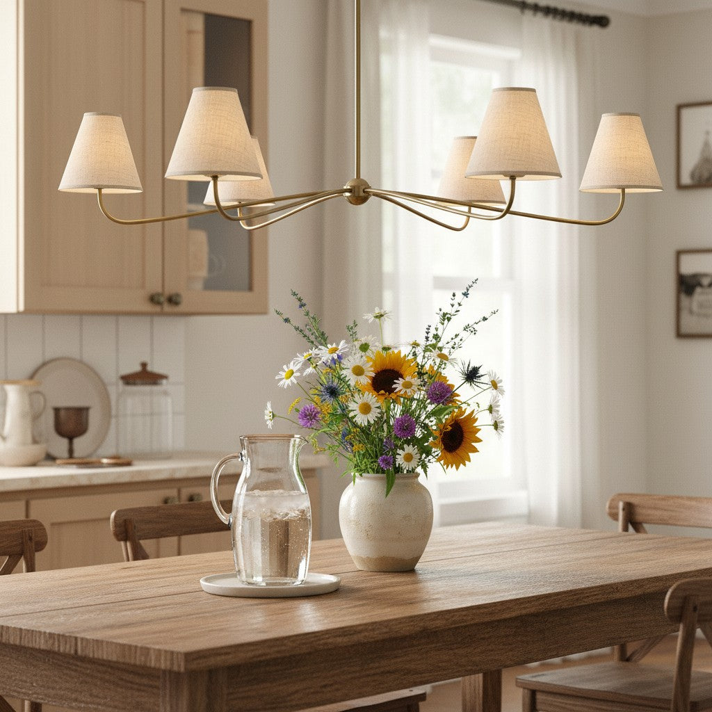Fibura Pleated Shade Chandelier for Traditional Dining Room