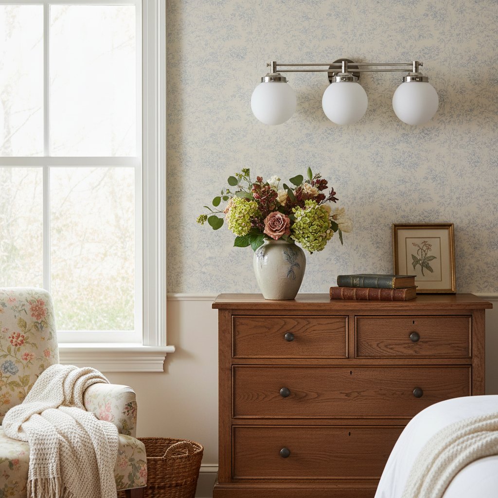 Pearl Wall Sconce Milk Glass Antique Brass  for  Bedroom