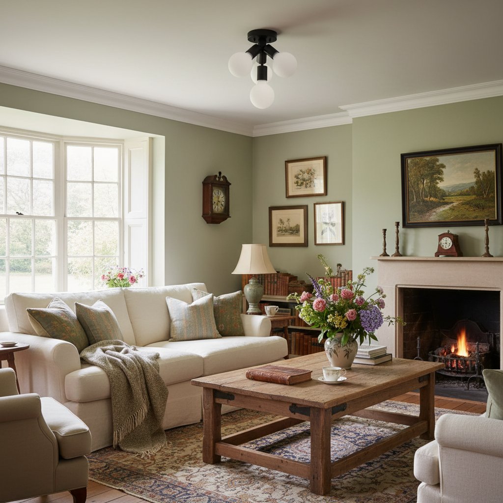 Pearl Opal White  Brass Flush Mount Light  Living Room
