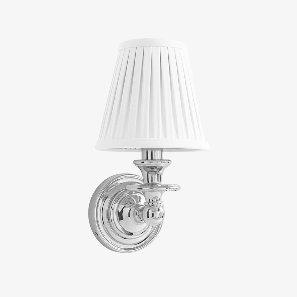 Elite White Fabric Wall Sconce Contemporary Bathrooms