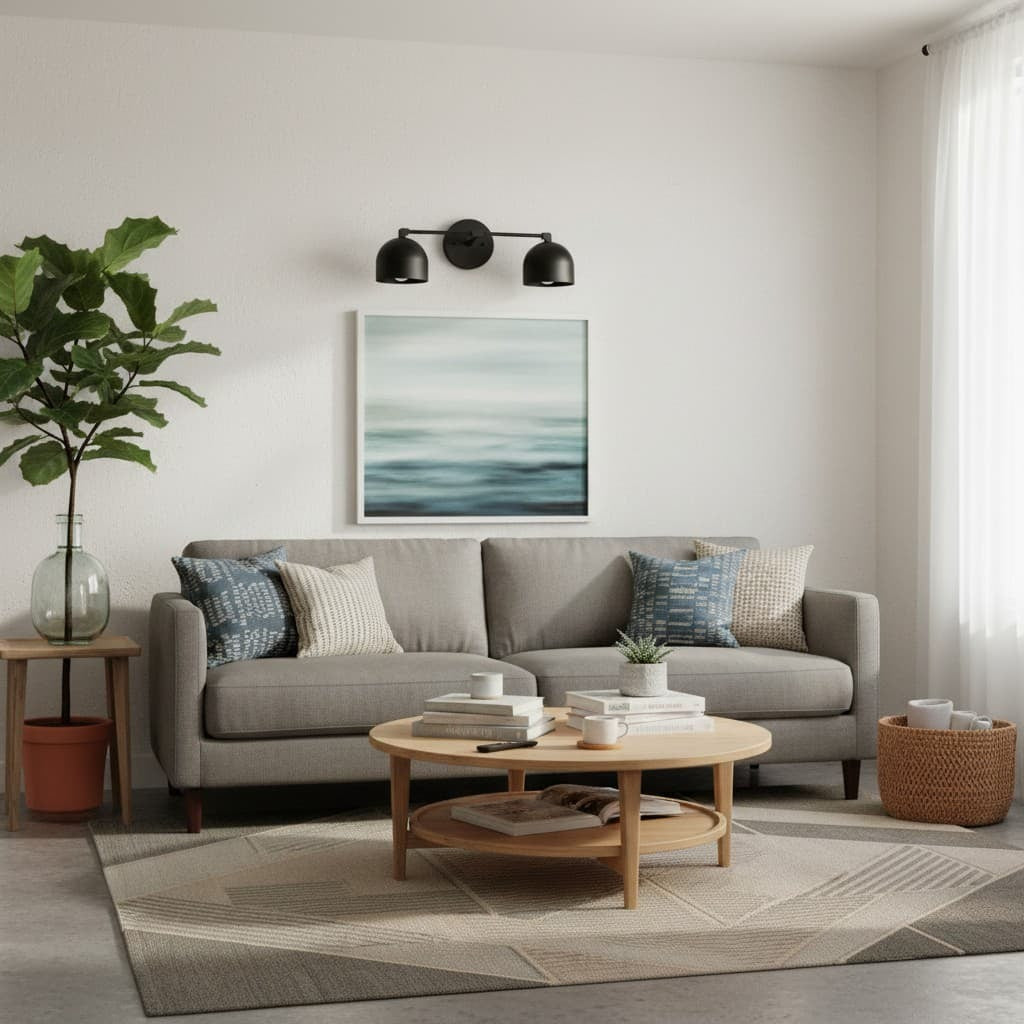 Chroma Brass White Wall Light Contemporary Living Room