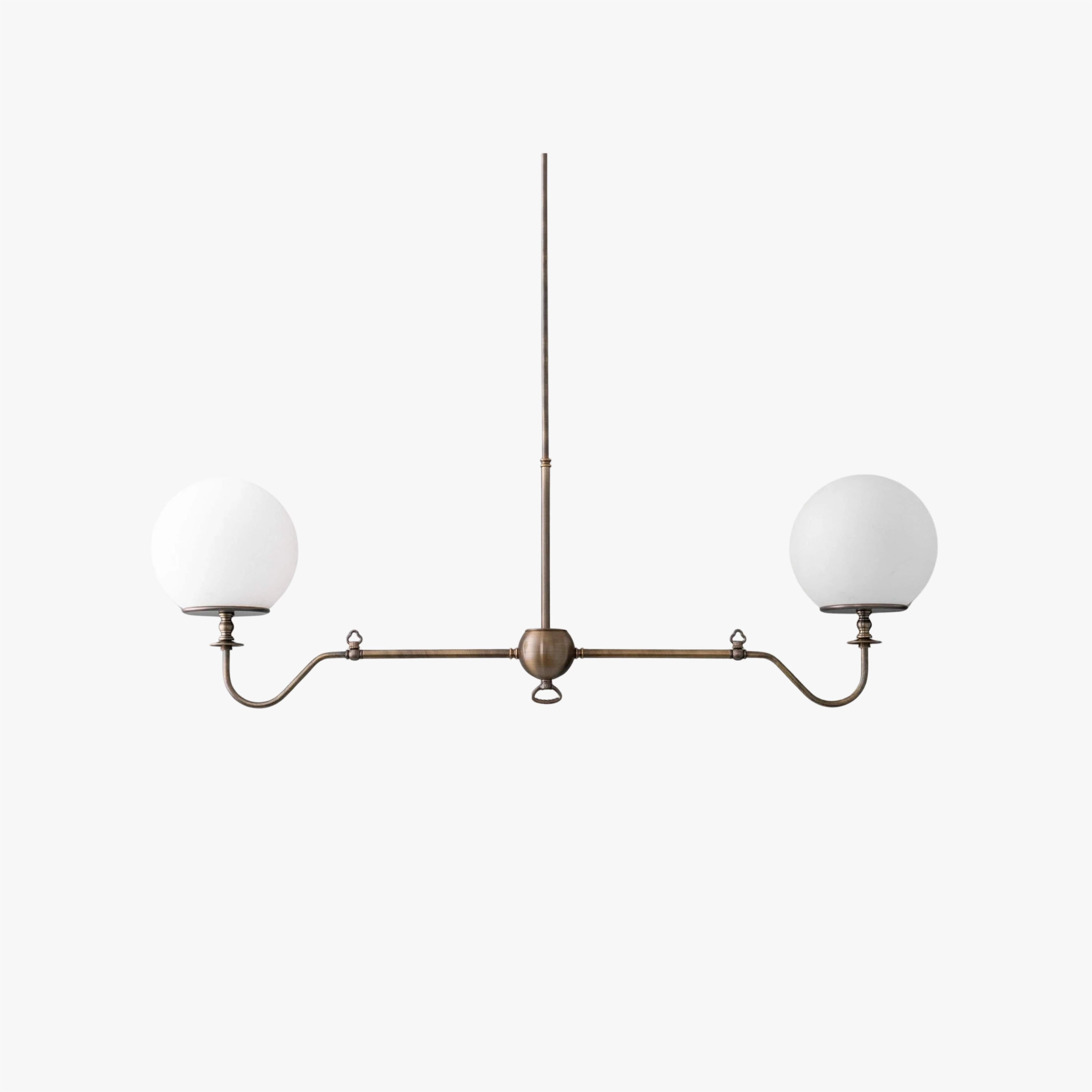 Pearl Glass Brass Chandelier