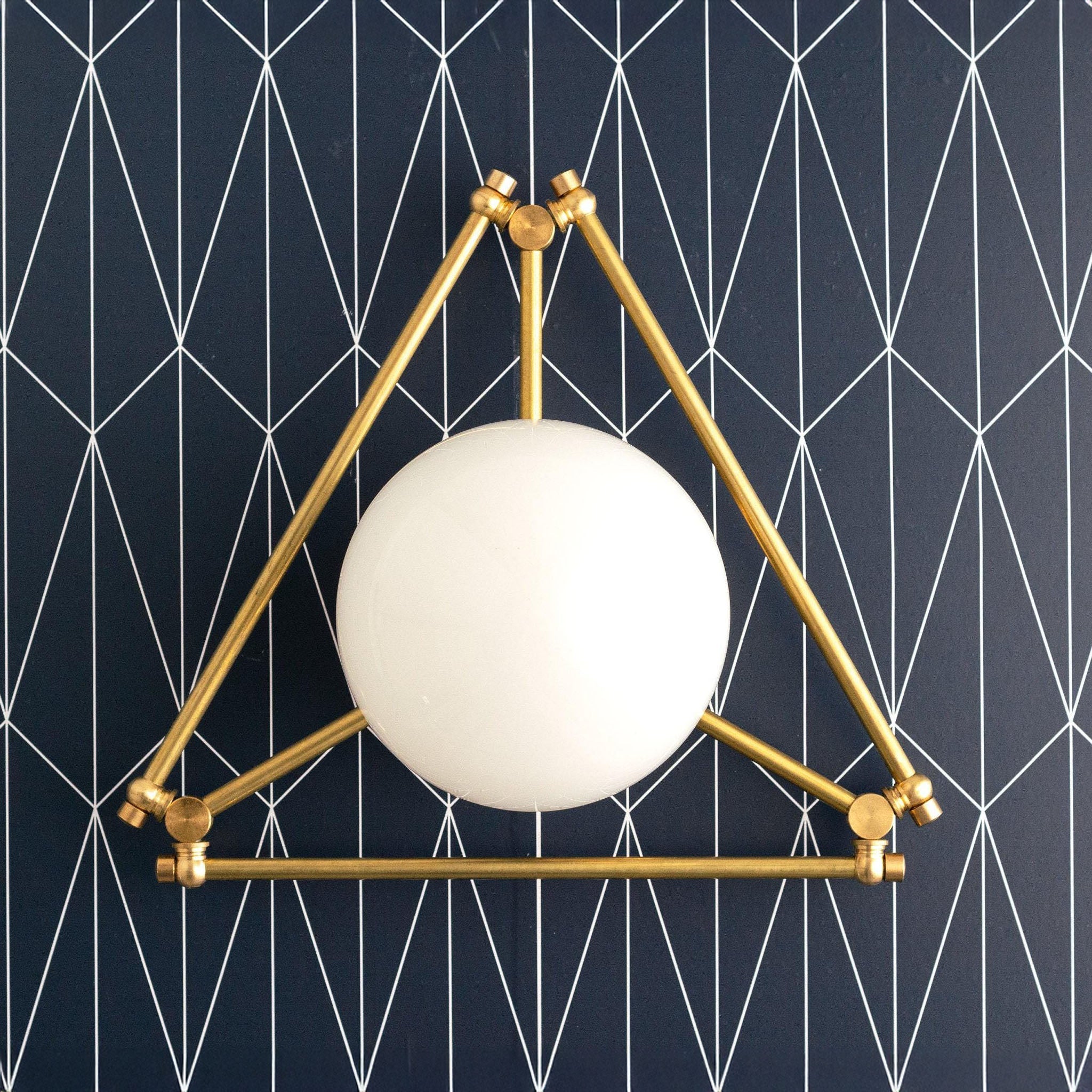 Pearl  Geometric Brass Flush Mount Ceiling Light
